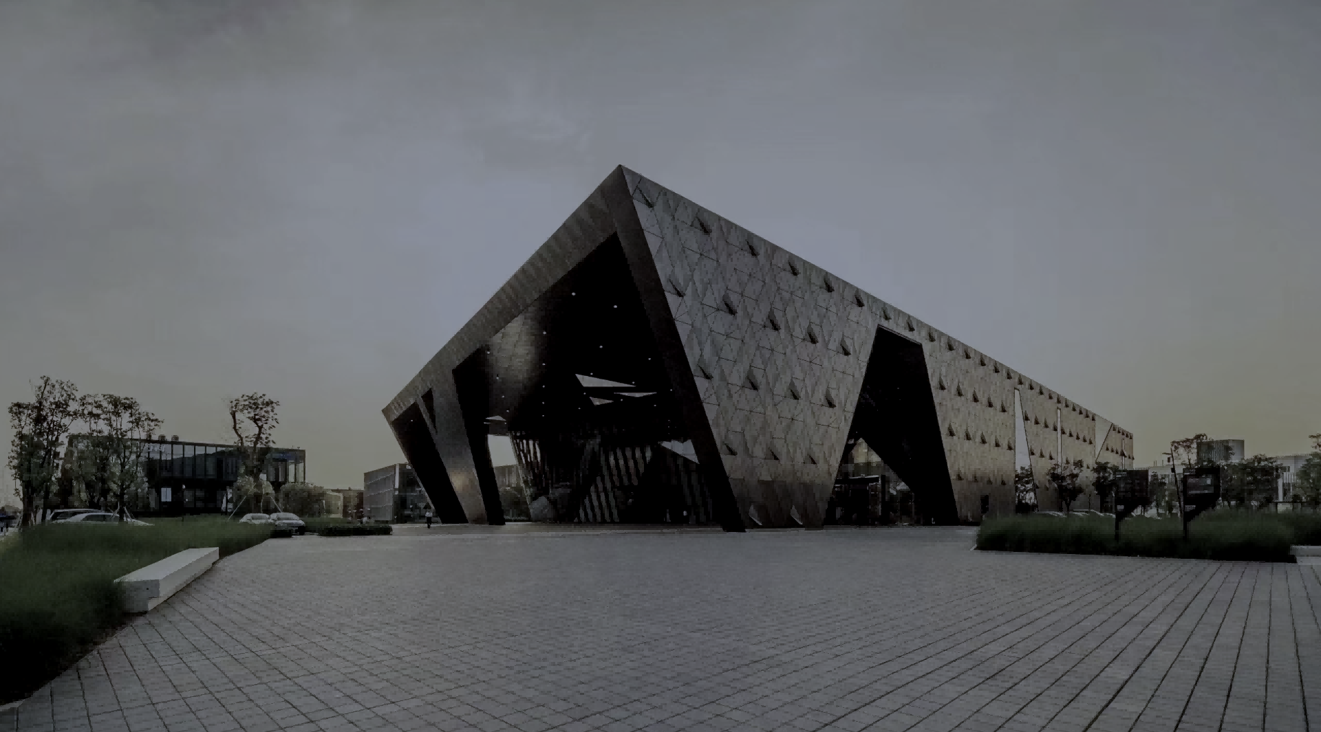 關(guān)鍵詞：智慧園區(qū)，科技建筑，深圳市武智科技;描述：深圳市武智科技智慧園區(qū)相關(guān)的現(xiàn)代化科技建筑外觀，展現(xiàn)智慧園區(qū)的建筑風(fēng)貌