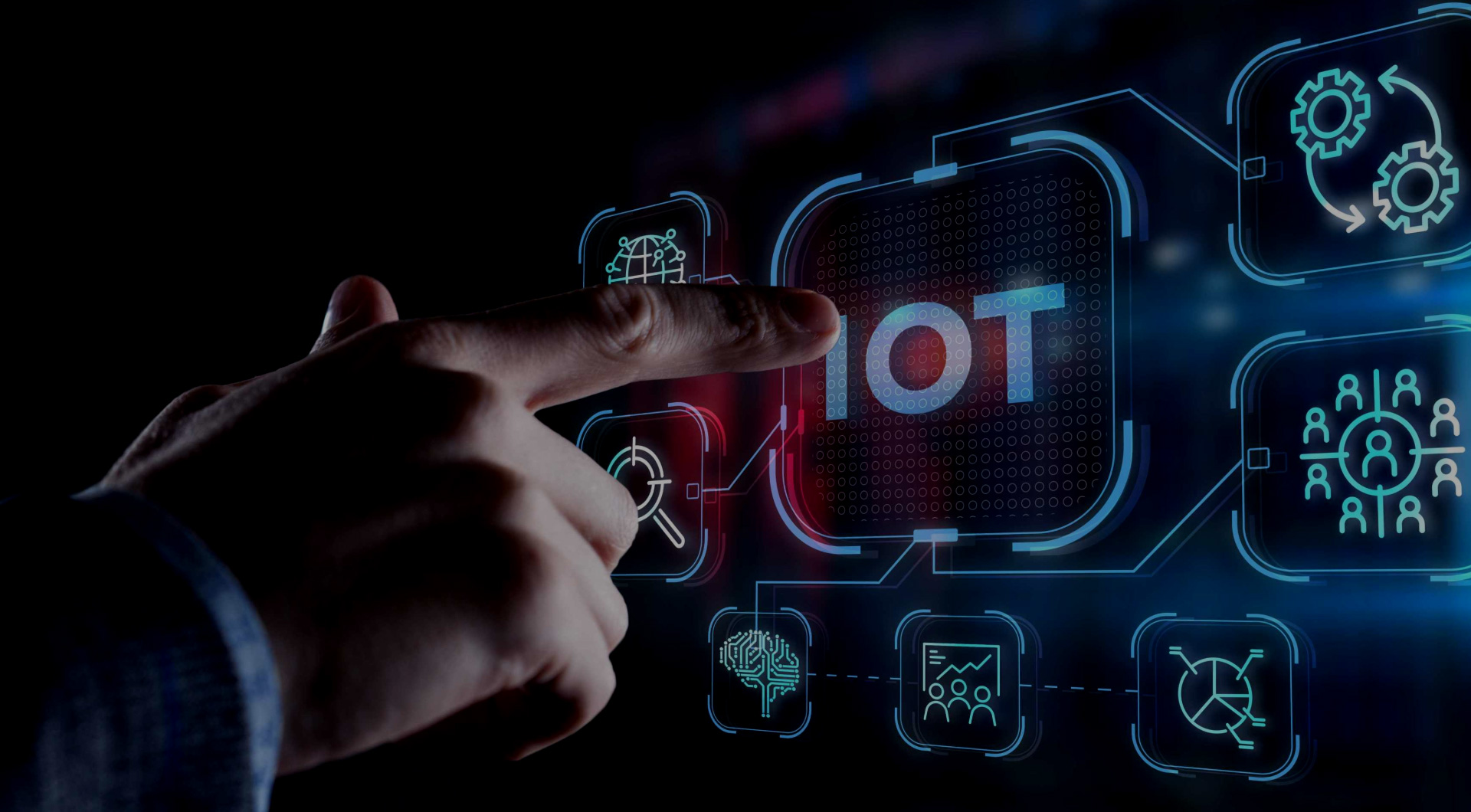 關鍵詞：IoT, 物聯網技術，智慧園區，深圳市武智科技;描述：深圳市武智科技物聯網（IoT）技術應用場景，手指交互展現智慧園區的 IoT 系統操作